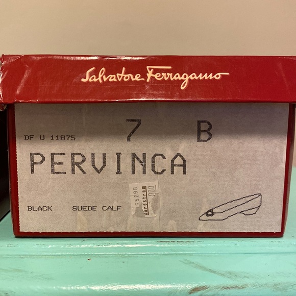Vintage Salvatore Ferragamo Black Suede Flats - Picture 9 of 9